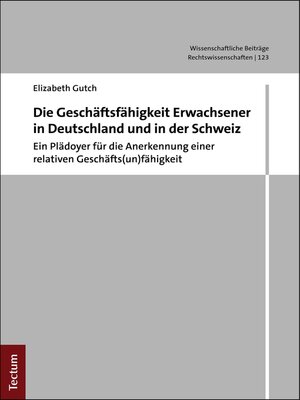 cover image of Die Geschäftsunfähigkeit Erwachsener in Deutschland und in der Schweiz
